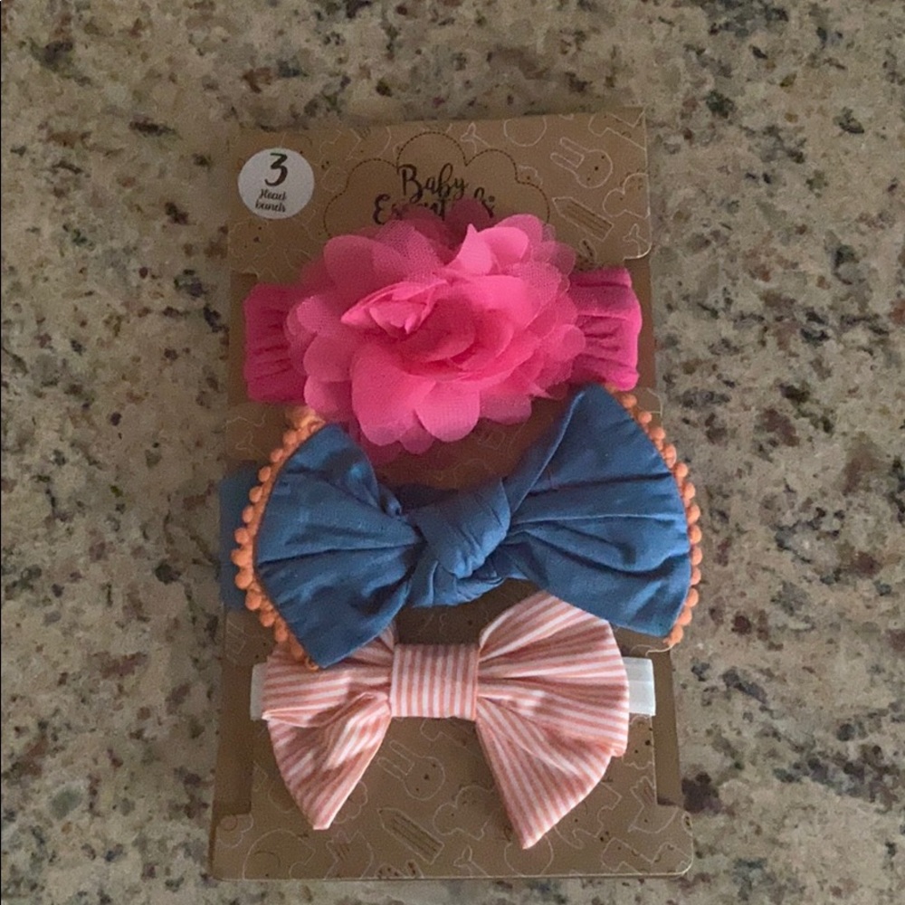 Pack of 3 baby girl headband bows